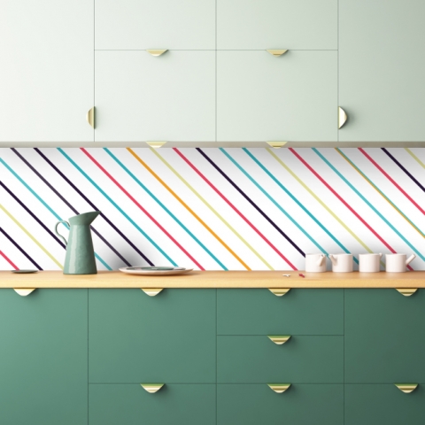 Spritzschutz Küche Regenbogen Linien