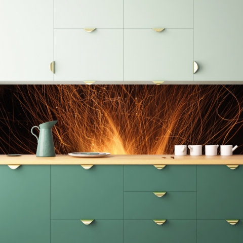 Spritzschutz Küche Crazy Fire