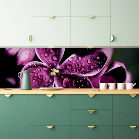 Spritzschutz Küche Lila Makro Blüte