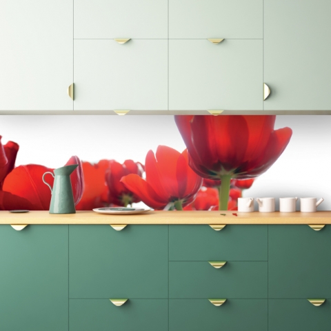 Spritzschutz Küche Rote Tulpen