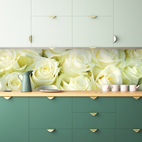 Spritzschutz Küche Weiße Rosen