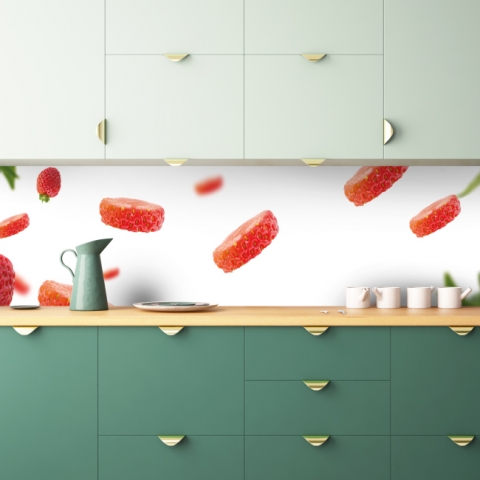 Spritzschutz Küche Erdbeeren Frucht