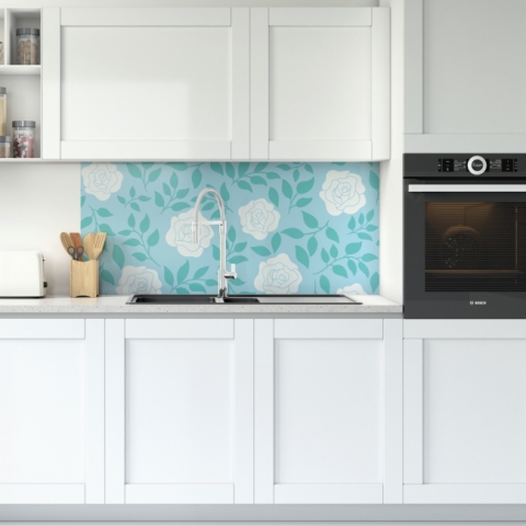 Spritzschutz Küche White Blue Design