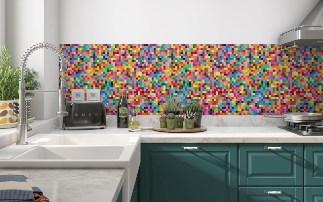 Spritzschutz Küche Bunte Mosaikfliese