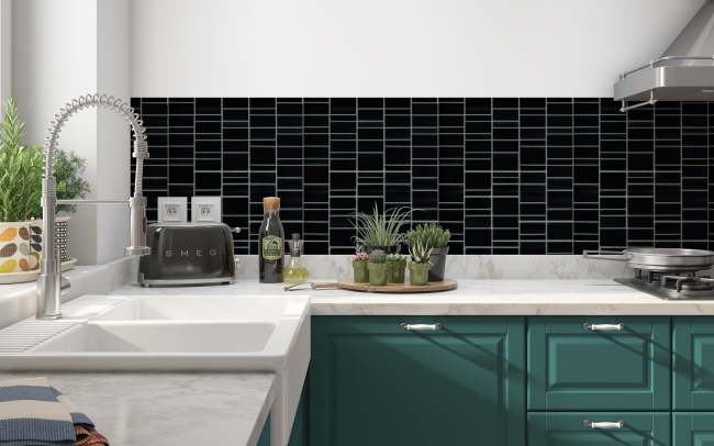 Spritzschutz Küche Schwarze Mosaik