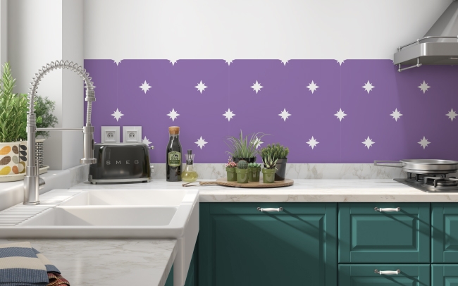 Spritzschutz Küche Violett Sterne