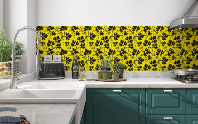 Spritzschutz Küche Gelber Floral