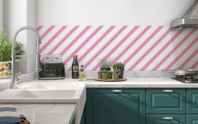 Spritzschutz Küche Pink Diagonal Streifen