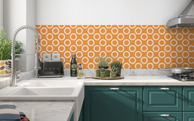 Spritzschutz Küche Orange Kreis Motiv