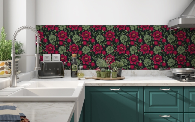 Spritzschutz Küche Lotus Blüte