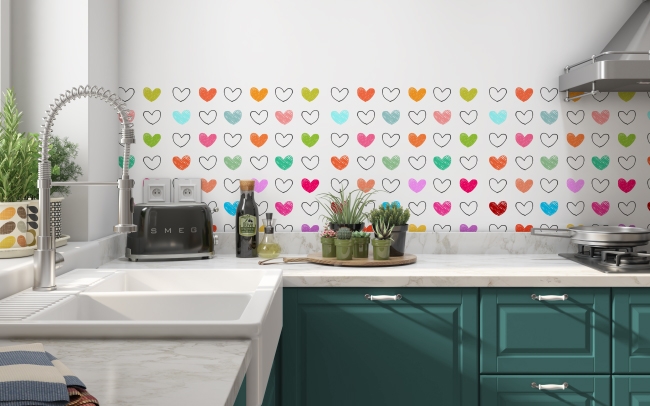Spritzschutz Küche Colorful Heart