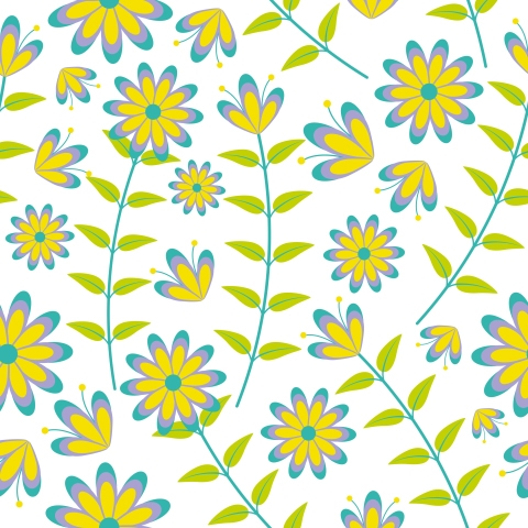 Spritzschutz Küche Pattern with Flowers