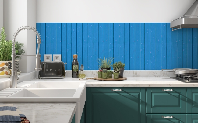 Spritzschutz Küche Blaue Holzbalken