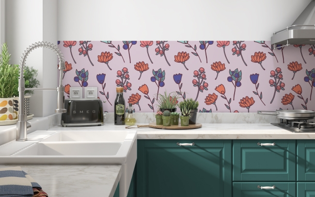 Küchenrückwand Blumen Malerei