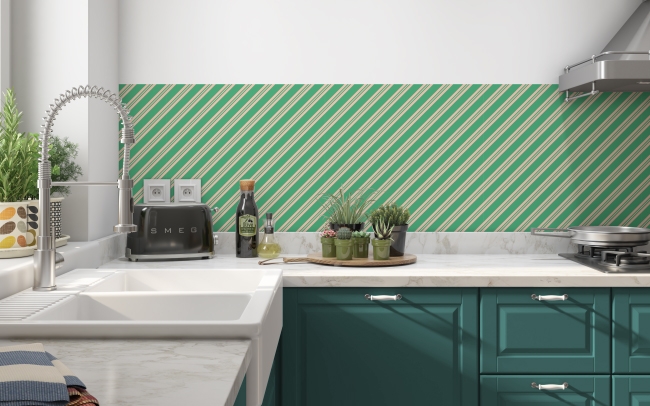 Küchenrückwand Grüne Linien Muster