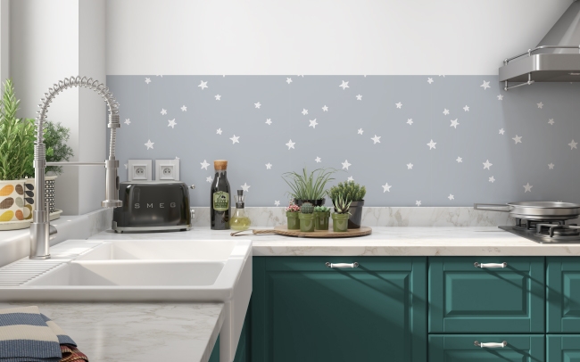 Küchenrückwand Graue Sternenhimmel