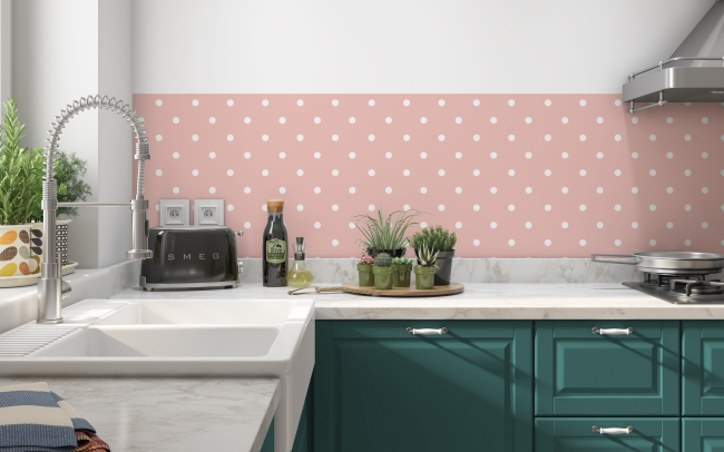 Küchenrückwand Rosa Punkte Polka Dots
