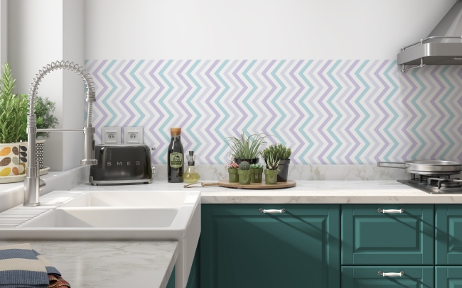 Küchenrückwand Zick Zack Chevron Muster