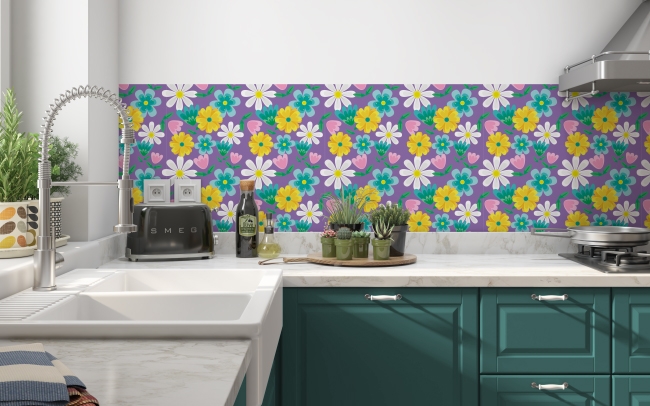 Küchenrückwand Flower Print
