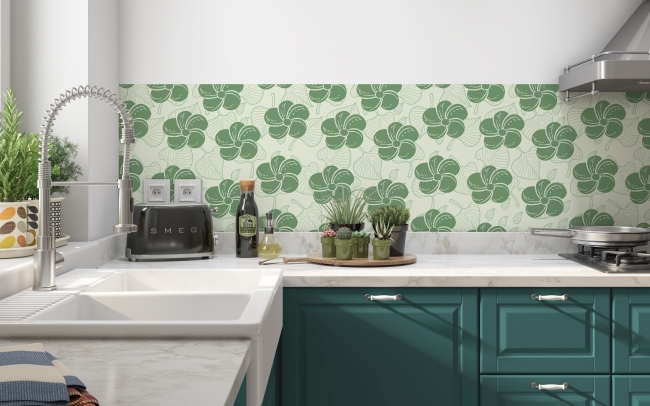Küchenrückwand Grüne Blume