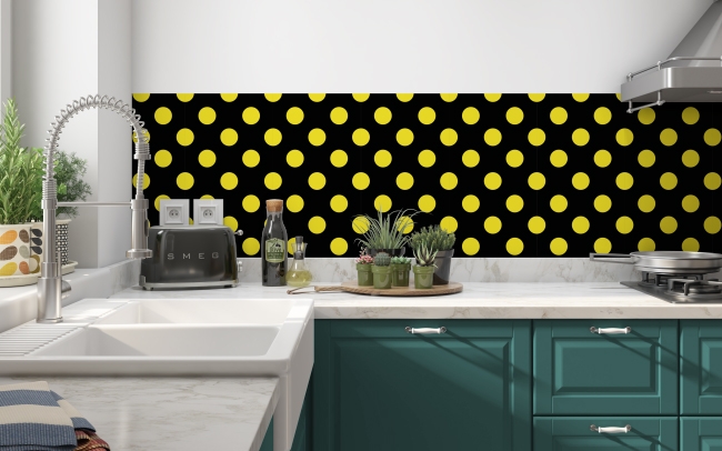 Küchenrückwand Schwarz Gelb Punkte