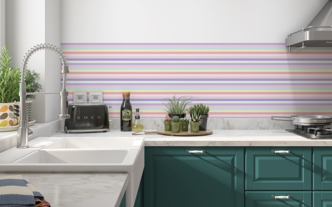 Küchenrückwand Pastellfarbene Linien