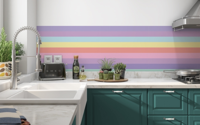 Küchenrückwand Pastellfarbene Balken