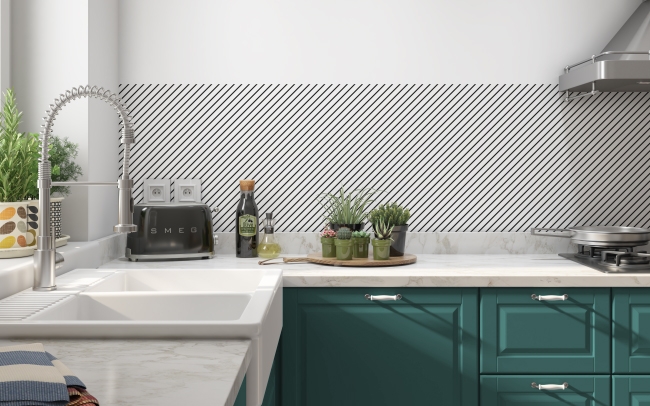 Küchenrückwand Schwarz Weiß Linien