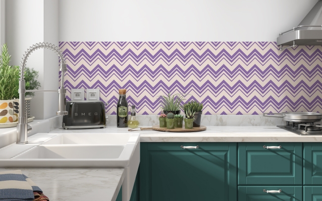 Küchenrückwand Lila Chevron