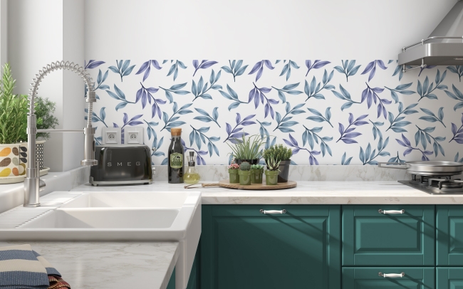 Küchenrückwand Blaue Aqua Pflanze