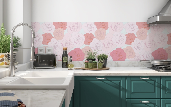 Küchenrückwand Rosen Romanze