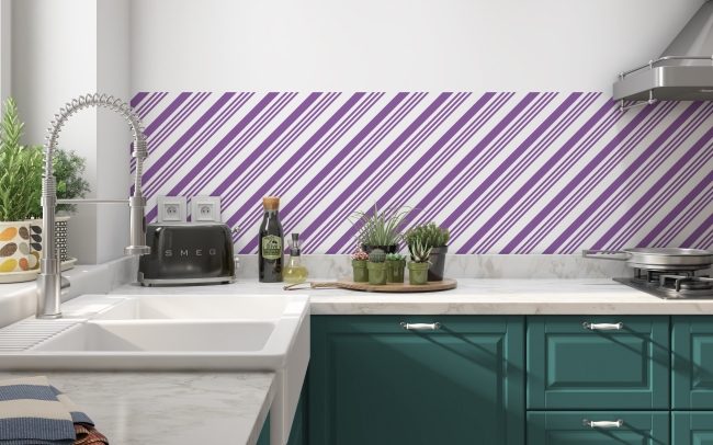 Küchenrückwand Lila Diagonal Muster