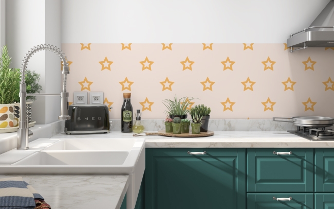 Küchenrückwand Orange Sterne