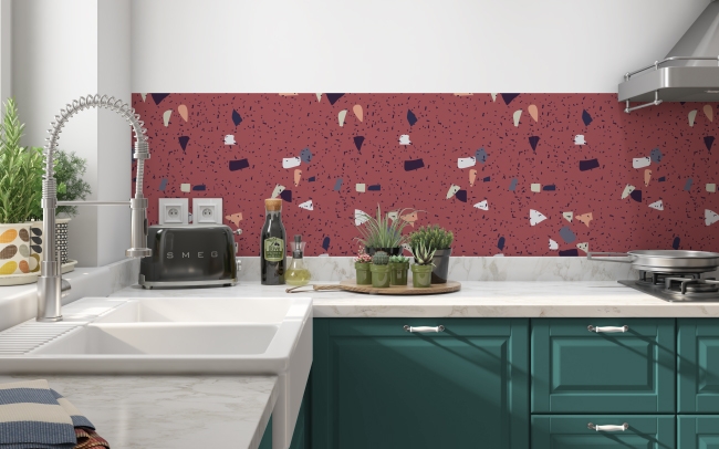 Küchenrückwand Stein Terrazzo Grafik