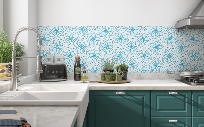 Küchenrückwand Blaue Winterblume