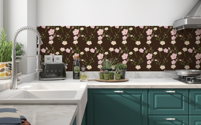 Küchenrückwand Kirschblüten Muster