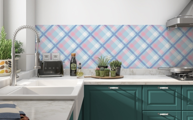 Küchenrückwand Pastel Argyle Muster