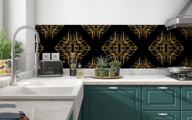 Küchenrückwand Golden Ornament