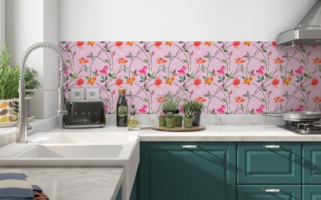 Küchenrückwand Blüten Floral