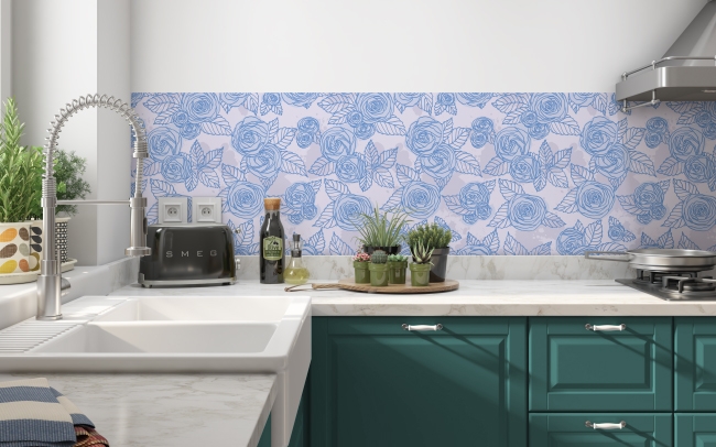 Küchenrückwand Handgezeichnete Rosen