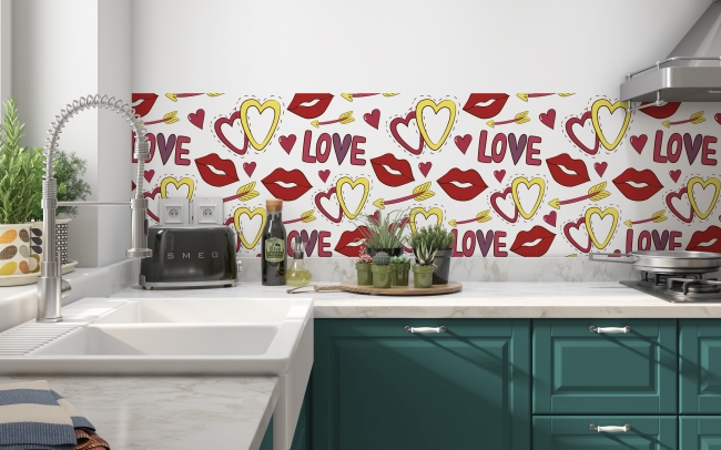 Küchenrückwand Love and Kiss