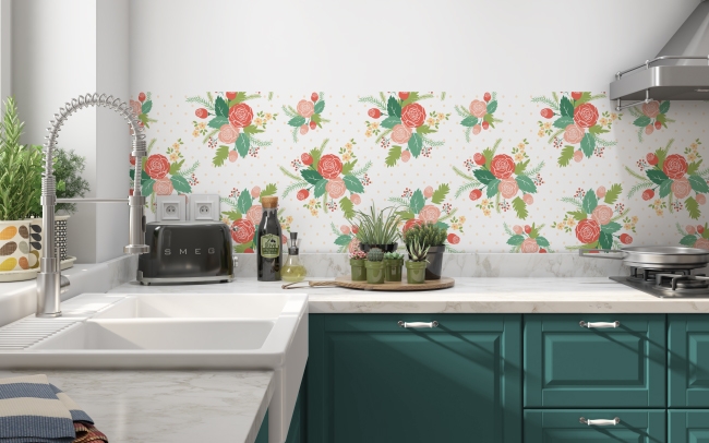 Küchenrückwand Blumenbouquet