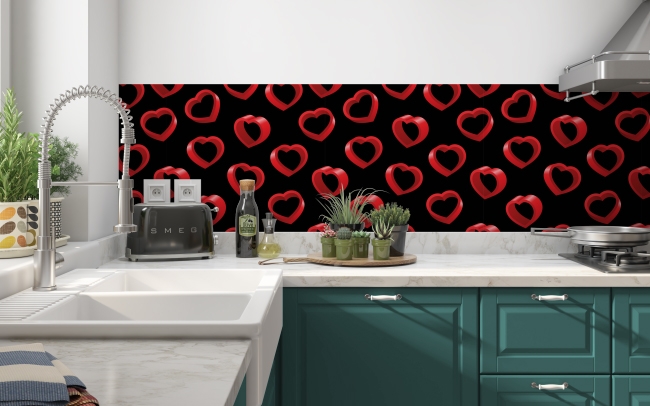 Küchenrückwand Red Heart