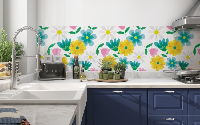 Küchenrückwand Blumen Muster