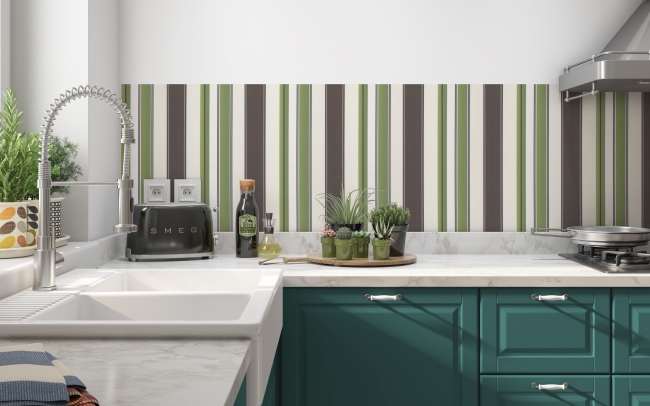 Küchenrückwand Braun Grün Streifen