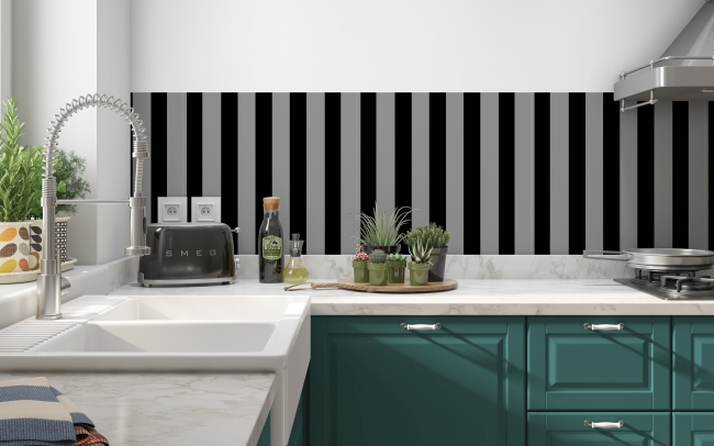 Küchenrückwand Grau Schwarz Balken