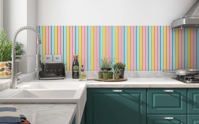Küchenrückwand Bunte Farb Linien