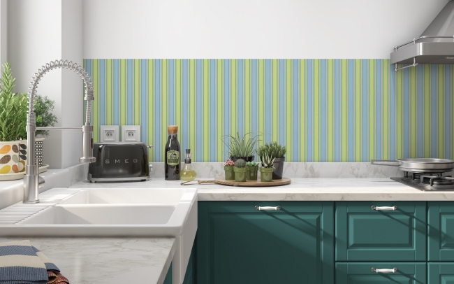 Küchenrückwand Grün Blau Streifen