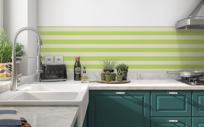 Küchenrückwand Grün Streifen