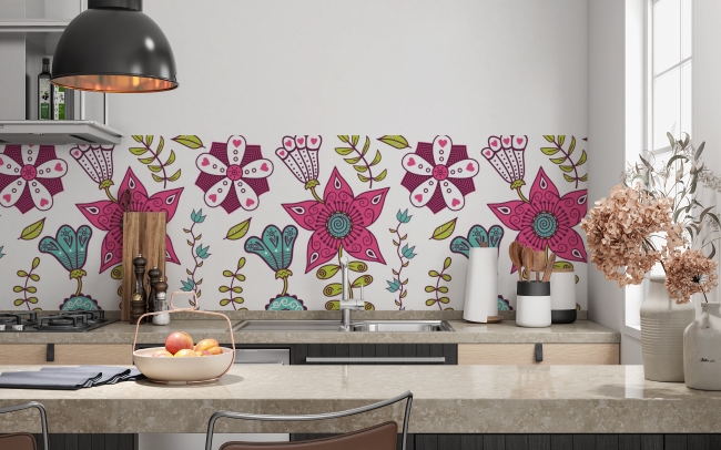 Küchenrückwand Pop Art Blumen